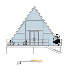 Modern A-Frame Cabin House Plan With 3D Images And PDF For Blueprint Plans