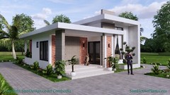 26×36 Feet House Plans 8×11 Meter 2 Beds 2 Baths Terrace Roof PDF (A4 Hard Copy)