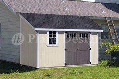 10′ x 12′ Classic Storage Shed Plans, Lean To #D1012L, Material List Included