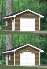 16×24 1-Car Garage — 384 sq ft — PDF Floor Plan — Model 2