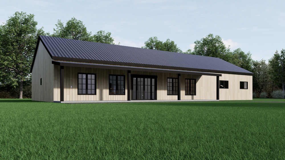 Barndominium House Plan, 3 Bedroom 2 Bath with 2 car garage, 50’x36′ Plan| PDF
