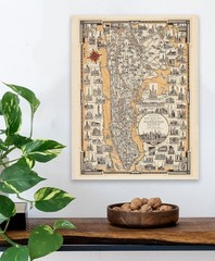 1939 Pictorial Map of Manhattan New York City Art Deco Print
