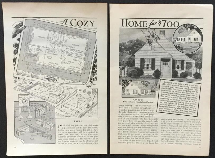 2 Bedroom Cape Cod House 1933 HowTo Build PLANS 20’x26’ or 20’x32’