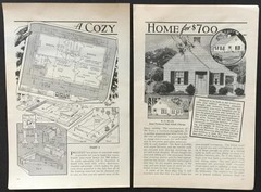 2 Bedroom Cape Cod House 1933 HowTo Build PLANS 20’x26’ or 20’x32’