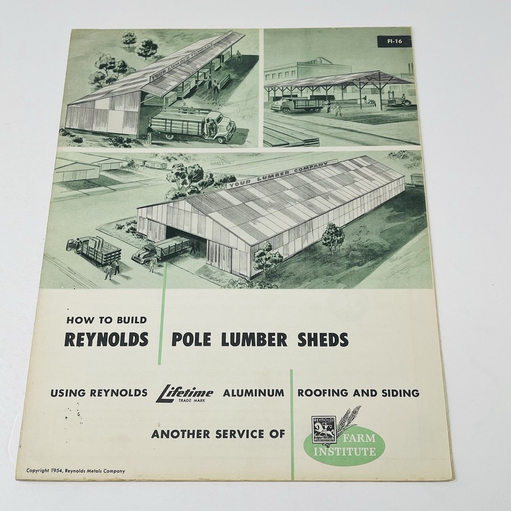 1954 Reynolds Aluminum How To Build Pole Lumber Sheds Plan Blueprint Farm