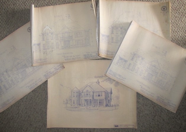 Original 1990 Stately VICTORIAN Style HOME DESIGN PLANS w/ 3 Car Garage & Apt.