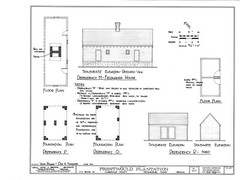 Architectural Home Plans, Prestwould Virginia Plantation Mansion w/ cottages