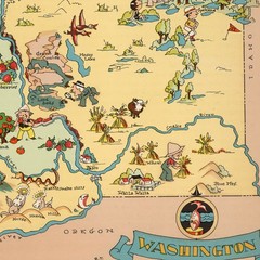 A Pictorial Journey Evergreen State 1935 Washington Map Wall Art Print