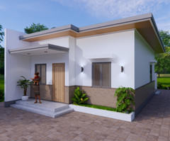20×33 Feet Small House Plan 6×10 Meter 2 Bed 1 Bath Shed Roof (A4 Hard Copy)