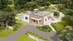 Flat House 2 Bed, Bathroom, Terrace, CAD Blueprints Metric/Imperial