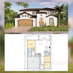Luxury Mediterranean House Plan Design – 4 Bed 3 Bath – Drawings Blueprints