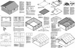 20 x 20 Two Car Garage / Building Blueprint Plans Plans, Design #52020