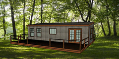 Small Cabin 12ft x 36ft Slope Roof build plans, lumber list -PDF
