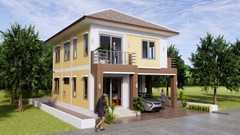 26×33 Feet House Design Plan 8×10 Meter 3 Beds 3 Baths Hip Roof (A4 Hard Copy)