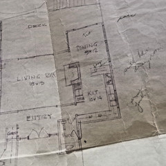 Vintage Mid-Century Architectural Blueprint Plans by Architect Joyce Miller 1964