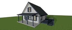 Small House Plans 1008 sq.ft. 3 bedrooms outdoor deck upper loft FREE SHIPPING
