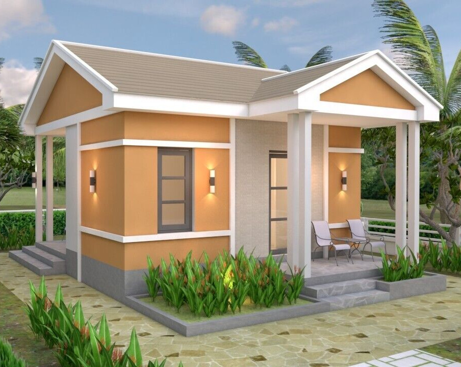20×25 Small House Plan 6×7.5 Meter 1 Bed 1 Bath Gable Roof PDF & A4 Hard Copy