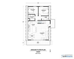 30′ x 42′ A-Frame Modern Getaway Cabin Architectural Plans – PDF Download