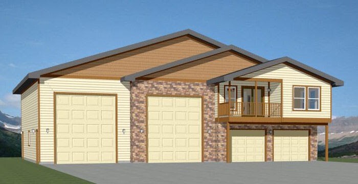 60×48 Apartment with 2-Car 2-RV Garage – PDF FloorPlan – 1,604 sqft – Model 1C