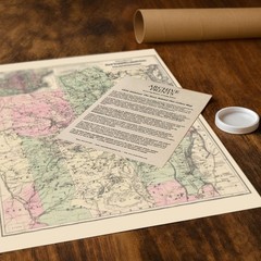 New York Wilderness & Adirondacks Antique Map Vintage Upstate Travel Wall Art