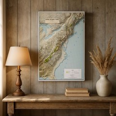 Appalachian Trail Shaded Relief Map Eastern US Hiking Topographic Wall Art
