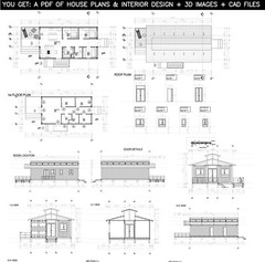 Container house plans – 3 bedrooms – 1 bathroom – Digital PDF File