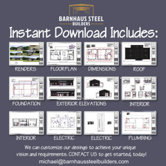 The Nueces Barndominium Plan – 2 Bedrooms / 2 Baths 1,543 SF Design Blueprints