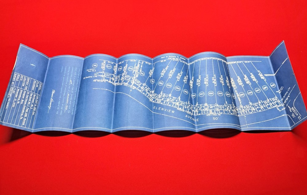 1950 Blueprint Plans for Home Development In Western Pennsylvania