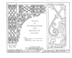 Architectural House Plans, Belle Grove Plantation, southern style mansion