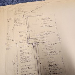 Vintage House Blueprint 33×17 1964 Mid Century Modern Drawing Art Glen Ellyn IL