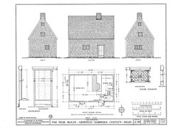 Traditional colonial shingled cottage, timber frame, printed architectural plans