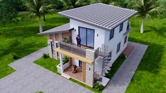 26×36 Small House Plan 8×11 Meter 2 Family House Design Shed Roof (A4 Hard Copy)