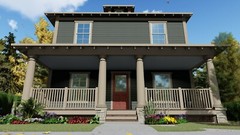 BLUEPRINTS AMERICAN FOURSQUARE TWO STORY HOUSE PLAN ARCHUP #112A4S