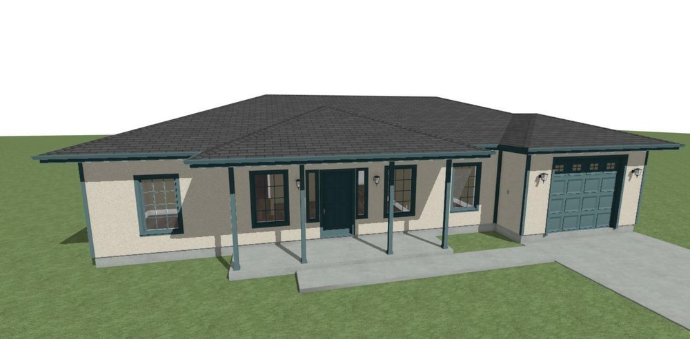 House Plans 1319 sq.ft. two bedrooms and offce space. FREE SHIPPING