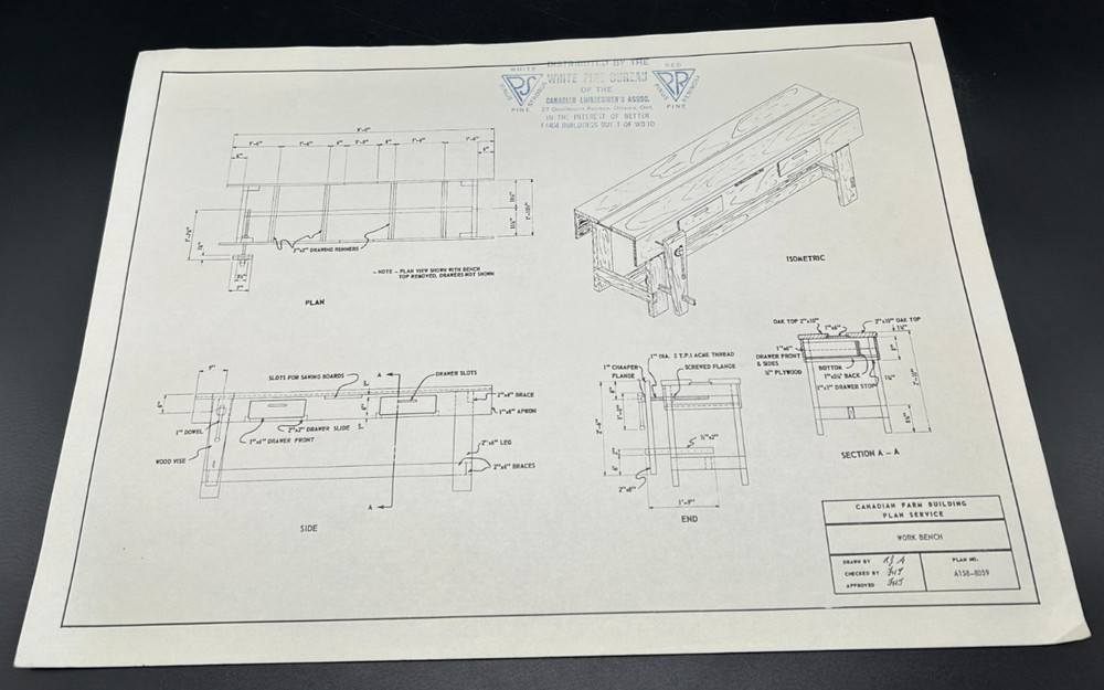 Plans for Building a Work Bench-White Pine Bureau-Canadian Lumberman’s Assoc.