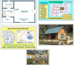 16x24MM Cabin w/Loft Plans Package, Blueprints, Material List & Instruction Guid