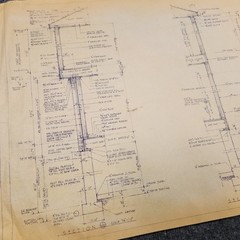 Vintage House Blueprint 33×17 1964 Mid Century Modern Drawing Art Glen Ellyn IL