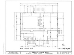 Traditional Colonial Style farmhouse, country home, 2 bedrooms, printed plans