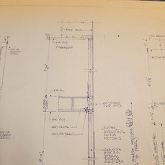 Vintage House Blueprint 33×17 1964 Mid Century Modern Drawing Art Glen Ellyn IL