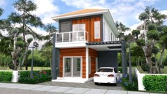 Custom Small House 6.7×10 Meter 22×33 Feet 2 Beds 3 Baths Hip Roof (A4 Hard Copy