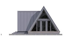 34’x28’ 1 Bedroom, 1 Bath Cozy A-Frame Cabin Architectural Plans PDF Download.