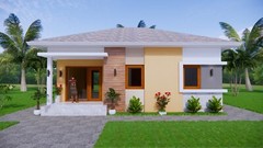 Small House Plan 30×23 Feet 9×7 Meter 2 Beds 1 Bath Hip Roof PDF (A4 Hard Copy)