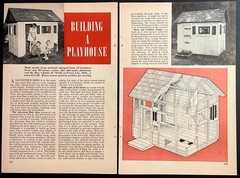 Small Playhouse 4’ x 6’ 8” 1952 HowTo Build PLANS Take-Apart design