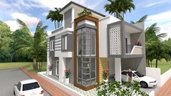 21×33 House Plans 6.5×10 Meter 4 Beds 2 Baths Terrace PDF & A4 Hard Copy