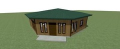 Octagon House Plans 1430 sq.ft. three bedrooms FREE SHIPPING