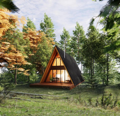 A Frame Modern Cabin House – Plan Blueprint PDF or Print Drawing Construction ~