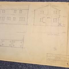 Vintage House Blueprint 33×17 1964 Mid Century Modern Drawing Art Glen Ellyn IL