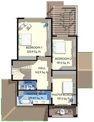 39’x49’ 3 Beds, 3 Baths Luxury Modern House Architectural Build Plans PDF.