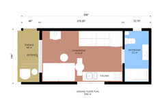 Tiny House Plan, 12×28 House Plans, Modern Cabin House Plans, Hard Copy