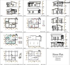 26×36 Feet Small House Plan 8×11 Meter 3 Beds 2 Baths Shed PDF (A4 Hard Copy)
